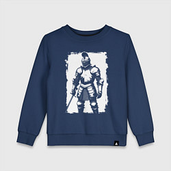 Свитшот хлопковый детский Рыцарь с мечом, цвет: тёмно-синий