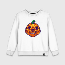 Свитшот хлопковый детский Ghost pumpkin, цвет: белый