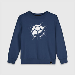 Свитшот хлопковый детский Футбольный мяч в белой краске, цвет: тёмно-синий