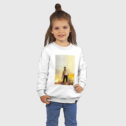 Свитшот хлопковый детский Logan, цвет: белый — фото 2