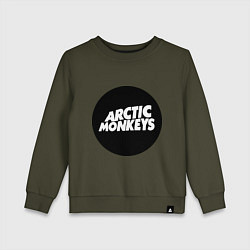 Свитшот хлопковый детский Arctic Monkeys Round, цвет: хаки