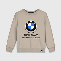 Свитшот хлопковый детский BMW Driving Machine, цвет: миндальный