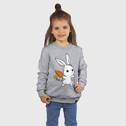 Свитшот хлопковый детский Зайка с морковкой, цвет: меланж — фото 2
