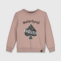 Свитшот хлопковый детский Motorhead: Ace of spades, цвет: пыльно-розовый