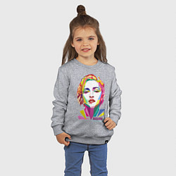 Свитшот хлопковый детский Мадонна, цвет: меланж — фото 2