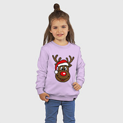 Свитшот хлопковый детский Рождественский олень, цвет: лаванда — фото 2