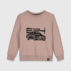 Свитшот хлопковый детский BMW E34, цвет: пыльно-розовый