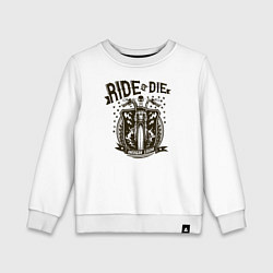 Свитшот хлопковый детский Ride or Die, цвет: белый