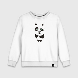 Свитшот хлопковый детский Странная панда, цвет: белый