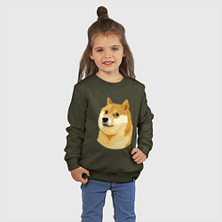 Свитшот хлопковый детский Doge, цвет: хаки — фото 2