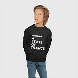 Свитшот хлопковый детский Together in A State of Trance, цвет: черный — фото 2