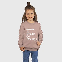 Свитшот хлопковый детский Together in A State of Trance, цвет: пыльно-розовый — фото 2