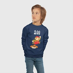 Свитшот хлопковый детский Mario: 100 coins, цвет: тёмно-синий — фото 2