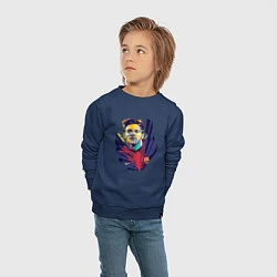 Свитшот хлопковый детский Messi Art, цвет: тёмно-синий — фото 2