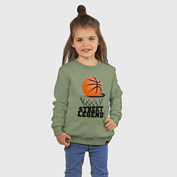 Свитшот хлопковый детский Баскетбол, цвет: авокадо — фото 2
