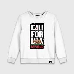 Свитшот хлопковый детский CALIFORNIA REPUBLIC, цвет: белый