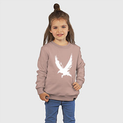 Свитшот хлопковый детский Белый ворон, цвет: пыльно-розовый — фото 2