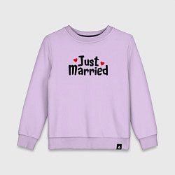 Свитшот хлопковый детский Just Married - Молодожены, цвет: лаванда