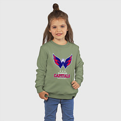Свитшот хлопковый детский Washington Capitals, цвет: авокадо — фото 2