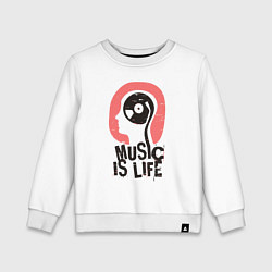 Детский свитшот Brain: Music is life