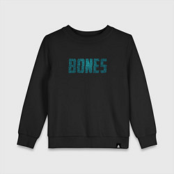 Свитшот хлопковый детский Bones, цвет: черный
