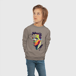 Свитшот хлопковый детский Lionel Messi: fun-art, цвет: утренний латте — фото 2