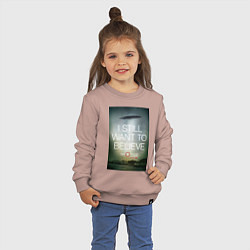 Свитшот хлопковый детский X-Files: Aliens, цвет: пыльно-розовый — фото 2