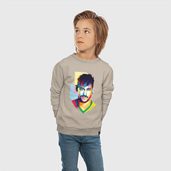 Свитшот хлопковый детский Neymar: fun-art, цвет: миндальный — фото 2