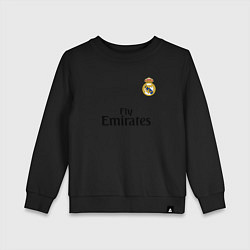Свитшот хлопковый детский Real Madrid: Fly Emirates, цвет: черный