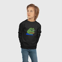 Свитшот хлопковый детский Sad frog, цвет: черный — фото 2