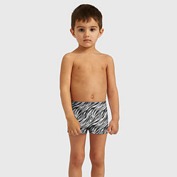 Плавки для мальчика Чёрно-Белые полоски Зебры, цвет: 3D-принт — фото 2