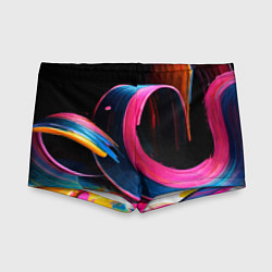 Плавки для мальчика Разноцветный мазки краски Абстракция Multicolored, цвет: 3D-принт