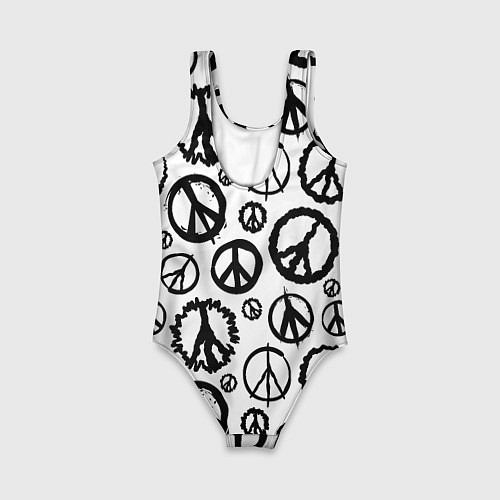 Детский купальник Many peace logo / 3D-принт – фото 2