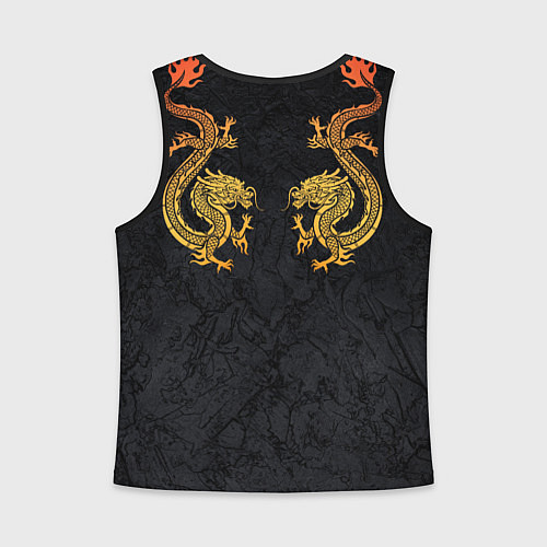Детская майка без рукавов GOLD CHINA DRAGONS / 3D-Черный – фото 2