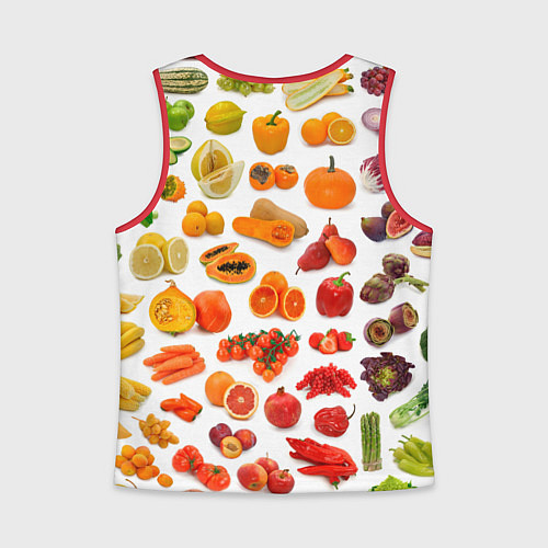 Детская майка без рукавов VEGETABLE FRUIT ABUNDANCE / 3D-Красный – фото 2