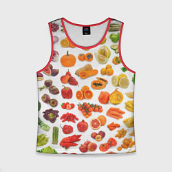 Майка-безрукавка детская VEGETABLE FRUIT ABUNDANCE, цвет: 3D-красный