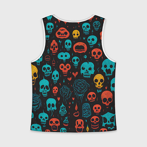 Детская майка без рукавов Skull party / 3D-Белый – фото 2