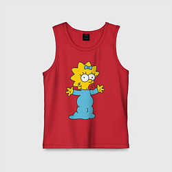 Майка детская хлопок Maggie Simpson, цвет: красный