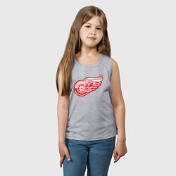 Майка детская хлопок Detroit Red Wings, цвет: меланж — фото 2