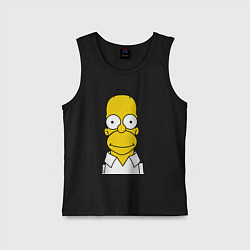 Майка детская хлопок Homer Face, цвет: черный