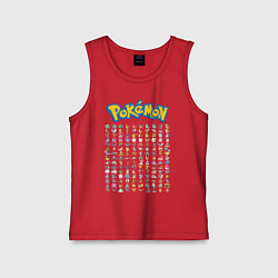 Майка детская хлопок Pokemon Heroes, цвет: красный