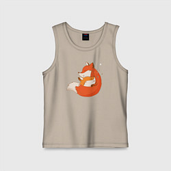 Майка детская хлопок Лисички, цвет: миндальный