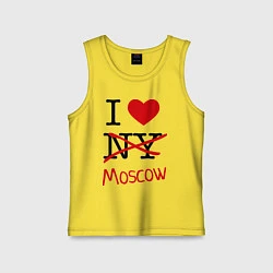 Майка детская хлопок I love Moscow, цвет: желтый