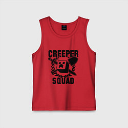 Майка детская хлопок Creeper Squad, цвет: красный