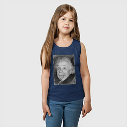Майка детская хлопок Энштейн дурачится, цвет: тёмно-синий — фото 2