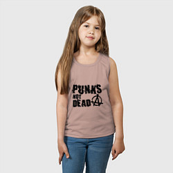 Майка детская хлопок Punks not dead, цвет: пыльно-розовый — фото 2