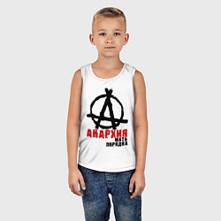 Майка детская хлопок Анархия - мать порядка, цвет: белый — фото 2