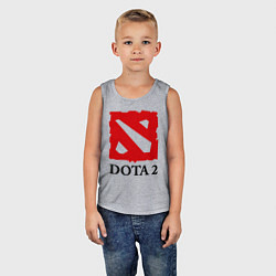 Майка детская хлопок Dota 2: Logo, цвет: меланж — фото 2