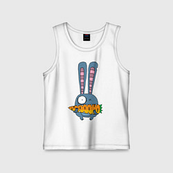 Майка детская хлопок Заяц с морковкой, цвет: белый