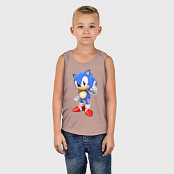 Майка детская хлопок Classic Sonic, цвет: пыльно-розовый — фото 2